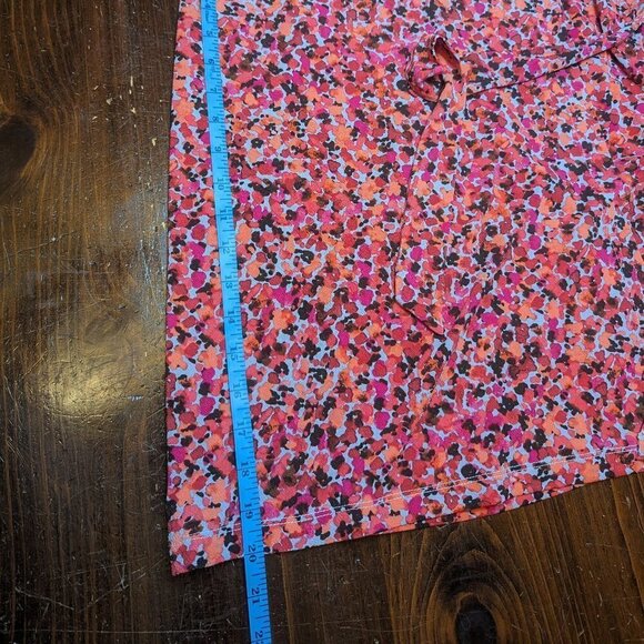 Nine West floral faux wrap dress pink and orange size Large - Picture 8 of 10